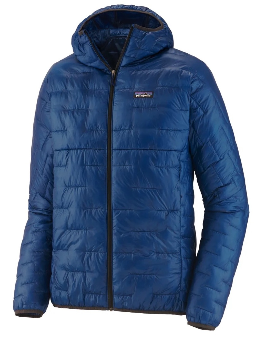 MENS MICRO PUFF HOODIE BLUE - L